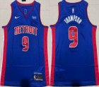 Nike Detroit Pistons #9 Ausar Thompson blue basketball jersey-XD