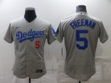 Los Angeles Dodgers #5 Freddie Freeman gray Flexbase Authentic Collection Jersey