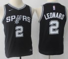 Youth Nike San Antonio Spurs #2 Kawhi Leonard black basketball jersey-MHD