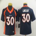 Women Denver Broncos #30 Phillip Lindsay Nike Blue Color Rush Limited Jerseys