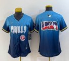 Women Nike Philadelphia Phillies blank blue majestic baseball jerseys city version 03