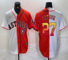 Nike Houston Astros #27 Jose Altuve orange and white splits majestic baseball jerseys 02