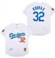 Los Angeles Dodgers #32 Sandy Koufax white 1958 patch mlb jersey