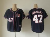 Washington National GONZALEZ 47# Blue MLB jerseys