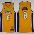 Nike Los Angeless Lakers 8 Kobe Bryant yellow basketball Jersey-LT