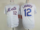 2015 New York Mets #12 Juan Lagares White stripe mlb jerseys