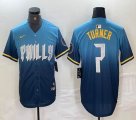 Nike Philadelphia Phillies #7 Trea Turner blue majestic baseball jerseys city version