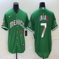 2023 World Cup Mexico #7 Julio Urias green red majestic baseball jerseys 34