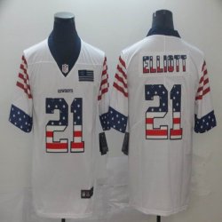 Nike Cowboys #21 Ezekiel Elliott white usa flag Color Rush Limited Jersey-BD