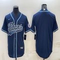 Nike Tennessee Titans blank dark blue baseball jerseys Joint name-BD