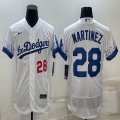 Nike Los Angeles Dodgers #28 Martinez white new Flexbase Authentic Collection Jersey