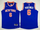 New York Knicks #6 Kristaps Porzingis blue NBA basketball Jerseys