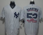 New York Yankees 52# CC Sabathia white USA flag mlb jersey