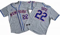 New York Mets Juan Soto 22# Nike Gray Home Limited Player Jersey