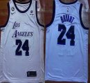 Nike Los Angeless Lakers #24 Kobe Bryant white basketball Jerseys 6 patch-XD