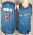 Los Angeles Clippers #2 Kawhi Leonard skyblue throwback nike nba jersey with Sponsor patch-YL