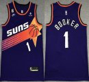 Nike Phoenix Suns #1 Devin Booker Purple NBA basketball Jerseys 6 patch-XD