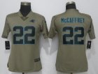 Women Nike Carolina Panthers 22 McCaffrey Olive Salute To Service Elite Jersey