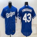 Nike Los Angeles Dodgers #43 Syndergaard blue Flexbase Authentic Collection Jersey 01