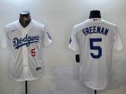 Los Angeles Dodgers #5 Freddie Freeman white majestic baseball Jerseys-BD