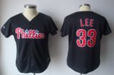 Philadelphia Phillies LEE 33# black women jerseys