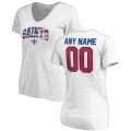 New Orleans Saints NFL Pro Line by Fanatics Branded Women's Any Name & Number Banner Wave V-Neck T-Shirt â€“ White