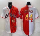 Nike Houston Astros #44 Yordan Alvarez orange and white splits majestic baseball jerseys 02