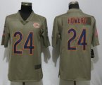 Nike Chicago Bears 24 Howard Olive Salute To Service Limited Jersey