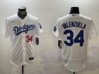 Nike Los Angeles Dodgers 34 Fernando Valenzuela white Flexbase Authentic Collection Jersey