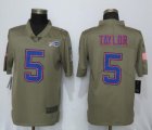 Nike Buffalo Bills 5 Taylor Olive Salute To Service Limited Jersey