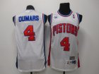 Detroit Pistons 4# DUMARS white nba jersyes