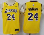 Youth Nike Los Angeless Lakers #24 Kobe Bryant Yellow basketball Jersey-S8