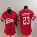 Women Nike San Francisco 49ers #23 Christian McCaffrey red Mexico baseball jerseys Joint name-BD