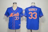 New York Mets #33 Matt Harvey Blue MLB Jerseys