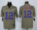 Nike Buffalo Bills 12 Kelly Olive Salute To Service Limited Jersey