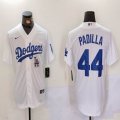 Nike Los Angeles Dodgers#44 Padilla white majestic baseball Jersey-BD 02