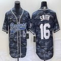 Los Angeles Dodgers #16 Will Smith gray camo majestic baseball Jersey Joint name 02