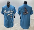 Nike Los Angeles Dodgers blank skyblue throwback MLB baseball Jersey -BD 08