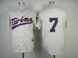 Minnesota Twins Joe Mauer 7# white baseball Jerseys