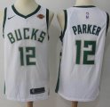 Nike Milwaukee Bucks #12 Jabari Parker white nba Jersey