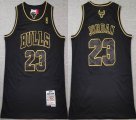 Chicago Bulls #23 Michael Jordan black throwback basketball jersey-TY 01