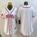 Women 2023 World Cup Mexico blank white majestic baseball jerseys 11