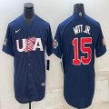 2023 World Cup #15 Bobby Witt Jr. blue USA majestic baseball jerseys 05