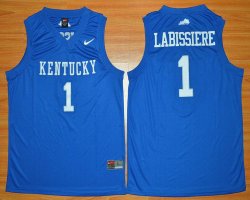 2016 Kentucky Tigers Skal Labissiere 1 NCAA Baketball Jersey - Blue