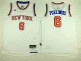 New York Knicks #6 Kristaps Porzingis white NBA basketball Jerseys