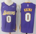 Nike NBA Los Angeles Lakers #0 Kyle Kuzma purple nba basketball Jerseys