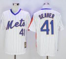 New York Mets #41 Tom Seaver White Blue Strip MLB baseball Jerseys