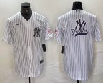 Nike New York Yankees blank white MLB baseball Jersey Joint name -BD 15