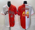 Nike Houston Astros #44 Yordan Alvarez orange and white splits majestic baseball jerseys 01