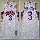 Philadelphia 76ers #3 Allen Iverson white throwback NBA basketball jersey-TY